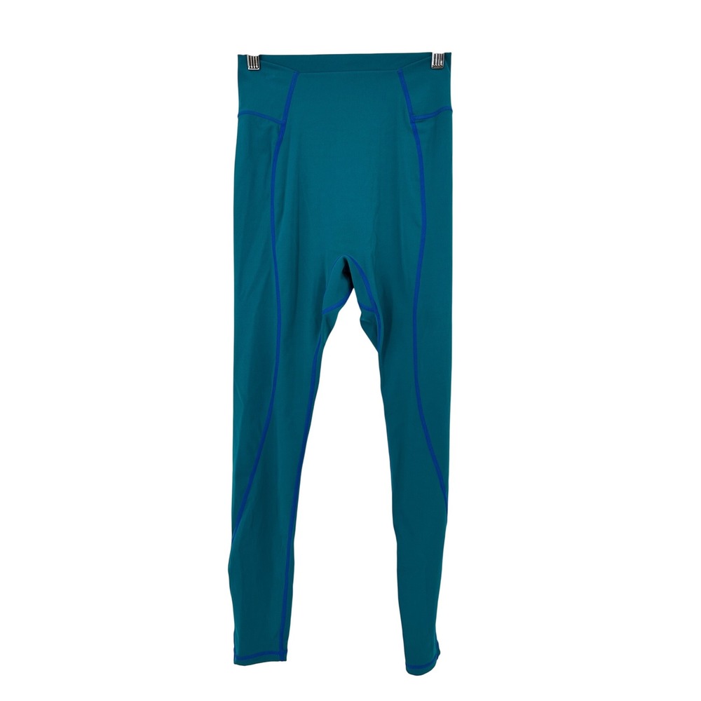 BuffBunny Teal Leggings with Royal Blue Stitching